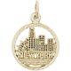 10kt Yellow Gold Rembrandt Charms New York Skyline Charm Pendant