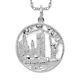 14k White Gold New York Skyline Necklace Charm Pendant