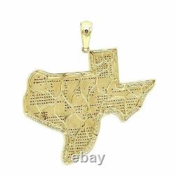 14K Yellow Gold Plated 3.00Ct Round Cut Simulated Moissanite TEXAS City Pendant