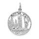 14k 14kt White Gold Polished New York City In Disc Charm 25mm X 18mm