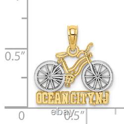 14k with White Rhodium OCEAN CITY, NJ Bicycle Charm K9139