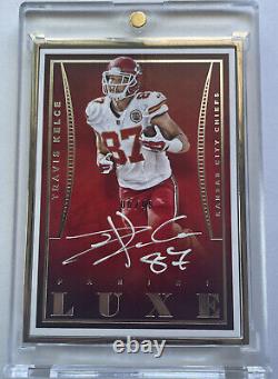 2015 Panini Luxe Travis Kelce Gold Frame Auto /49! White Ink On Card! Chiefs SP