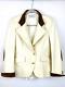 $2500 Michele Negri Women's Wool Jacket 44 (m) Suede Elbow Patches Gold Buttons