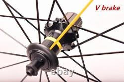 700C Depth 30/40/50mm Road Bike Wheelset Clincher Rims V Brake Disc Brake