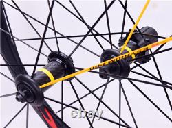 700C Road Bike Carbon Fiber Wheelset 40mm Depth Rim City Racing Bicycle Wheels