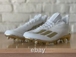 Adidas Adizero White Gold Metallic Football Cleats GX5122 Men Size 8.5 New Rare