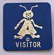 Andy Anaheim City Hall Visitor Badge Pin -gold On Blue- Square White Back