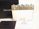 Auth Prada White City Calf Leather Gold H/w Bifold Wallet Compact Wallet #9190