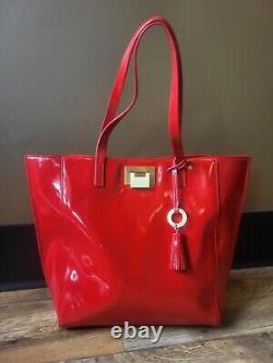 Badgley and Mischka red/gold leather tote authentic NWT