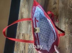 Badgley and Mischka red/gold leather tote authentic NWT