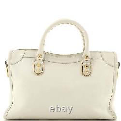 Balenciaga City Classic Metallic Edge Bag Leather Small White