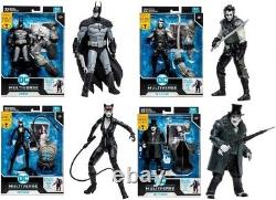 Batman Arkham City Black & White Variant 4 Figure Set -gold Label Collection