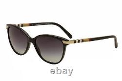 Burberry B4216 3001/8G Black/Gold/White/Grey Gradient Cat Eye Sunglasses 57mm