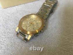 Burberry bu9751 the city two tone stainless steel chronograph unisex watch