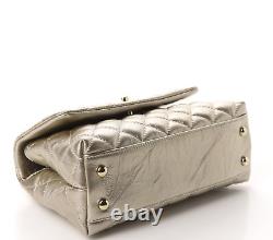 CHANEL Metallic Aged Calfskin Quilted Small 20A Coco Handle Flap Gold