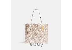 COACH City Tote In Monogram Canvas Chalk/Gold CF342 New With Tags