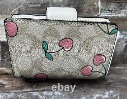 COACH Mollie Large Bucket & Matching Wallet Signature Canvas with Heart Cherry
