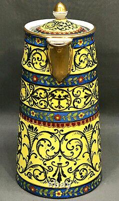 C. 1885 DRESDEN HOT CHOCOLATE POT Hand Painted Gilded Richard Klemm Style antique