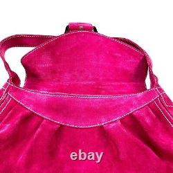 Celine NWD Vintage pink Suede Medium Size Handbag Gold Hardware