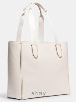 Coach Soft Leather Derby Tote Chalk Ivory White 58660 Gold NWT $350 Retail FS