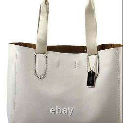 Coach Soft Leather Derby Tote Chalk Ivory White 58660 Gold NWT $350 Retail FS