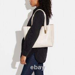 Coach Soft Leather Derby Tote Chalk Ivory White 58660 Gold NWT $350 Retail Price