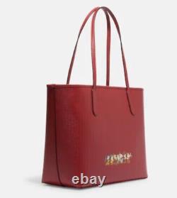 Coach X Disney Snow White and the Seven Dwarfs Pebble Leather City Tote Red NEW