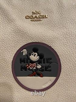 Coach x Disney Minnie Mouse City Zip Top Tote With Patches. Chalk