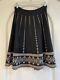 D. Exterior Women's Black A-line Midi Skirt With Gold And White Details Size L