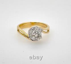 Diamond Ring 18ct Yellow & White Gold Size J 1/2 Preloved Val $3500