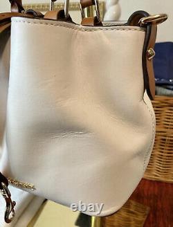 Dooney Bourke White City Barlow Smooth European Leather Satchel Shoulder Bag
