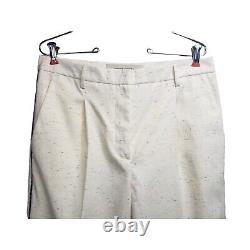GOLDEN GOOSE Austin Pants WOMENS 8 Ivory High Rise Straight Minimalist Trouser