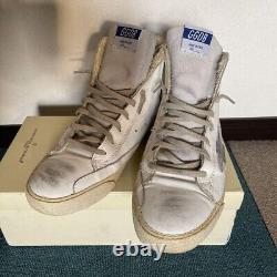Golden Goose Francy GGDB High cut Sneakers Vintage Sz 42 White Genuine Leather