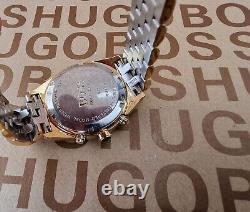 Hugo Boss rare mens swiss made Gold metropolis pilot chronograph watch 1120 £995
