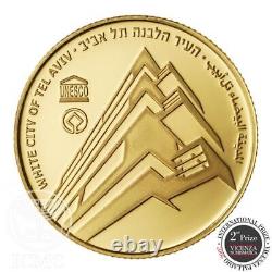 Israel Coin White City of Tel Aviv TLV 1/2 oz Gold Proof 10 NIS