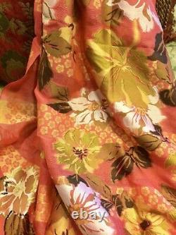 Kenzo Scarf Floral Coral White Gold 28 X 70