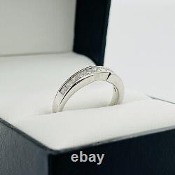 Ladies Fitted Wedding Band 18ct WG Channel Set Princess Cut Preloved RRP $2400