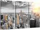 Large 3 Piece New York City Canvas Wall Art Modern Black And White Nyc At Gold S