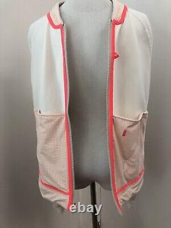 Lululemon Neoprene Var-City Bomber Jacket White Pink Sz 8 Rose Gold Zip RARE #2