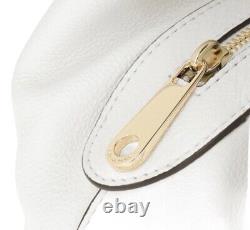 Michael Kors Raven Pebble Leather Tote Optic White/Gold