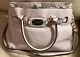 Michael Kors White Pebble Leather Crossbody Tote Bag With Handstraps/gold Chain