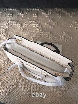 Michael kors selma large satchel top-zip White leather