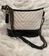 New With Tags Authentic Chanel Black & White Leather Large Gabrielle Hobo Bag