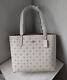 Nwt Coach Ca198 City Tote Laser Cut Leather Carryall Purse Chalk/gold