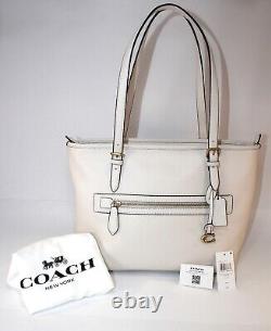 NWT Coach CC395 Taylor Tote Polished Pebbled Leather Tote. Chalk. Tags & Bag