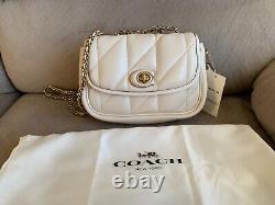 NWT Coach Pillow Madison Shoulder Bag 18 with Quilting in B4/chalk Leather Auth