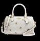 Nwt Coach Rowan Satchel In Signature Canvas & Leather With Bee Print Chalk White