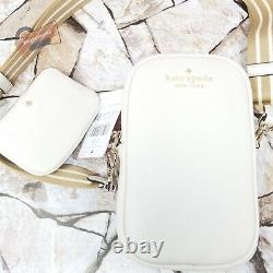 NWT Kate Spade Rosie Pebbled Leather North South Phone Zip Crossbody Parchment