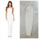 Nwt Nookie Lexi Chain Gown Women's (m) White Crepe Gold Chain Straps Slit-$299