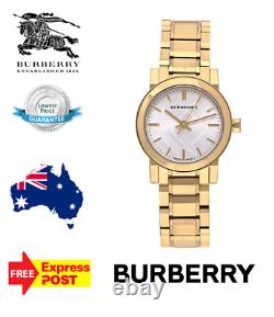 New Burberry'the City' Bu9203 Gold/silver Check Womens Quartz Watch